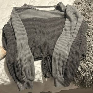 Never worn, open back, gray sweater from Hollister. Size small